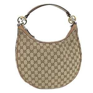 Gucci Hobo Bag GG Canvas Leather Beige Brown